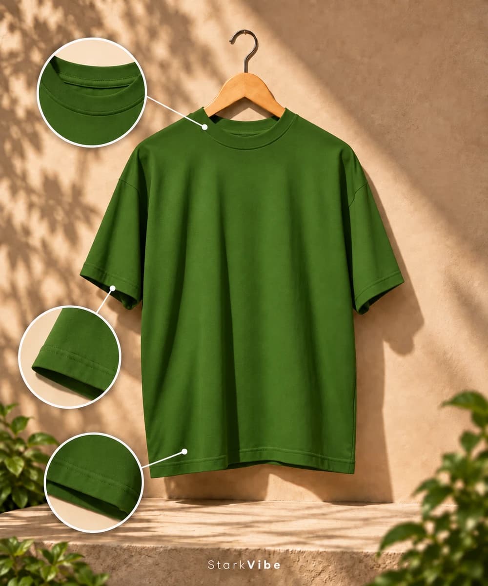 Oversized 220 GSM Tee, Avocado Green