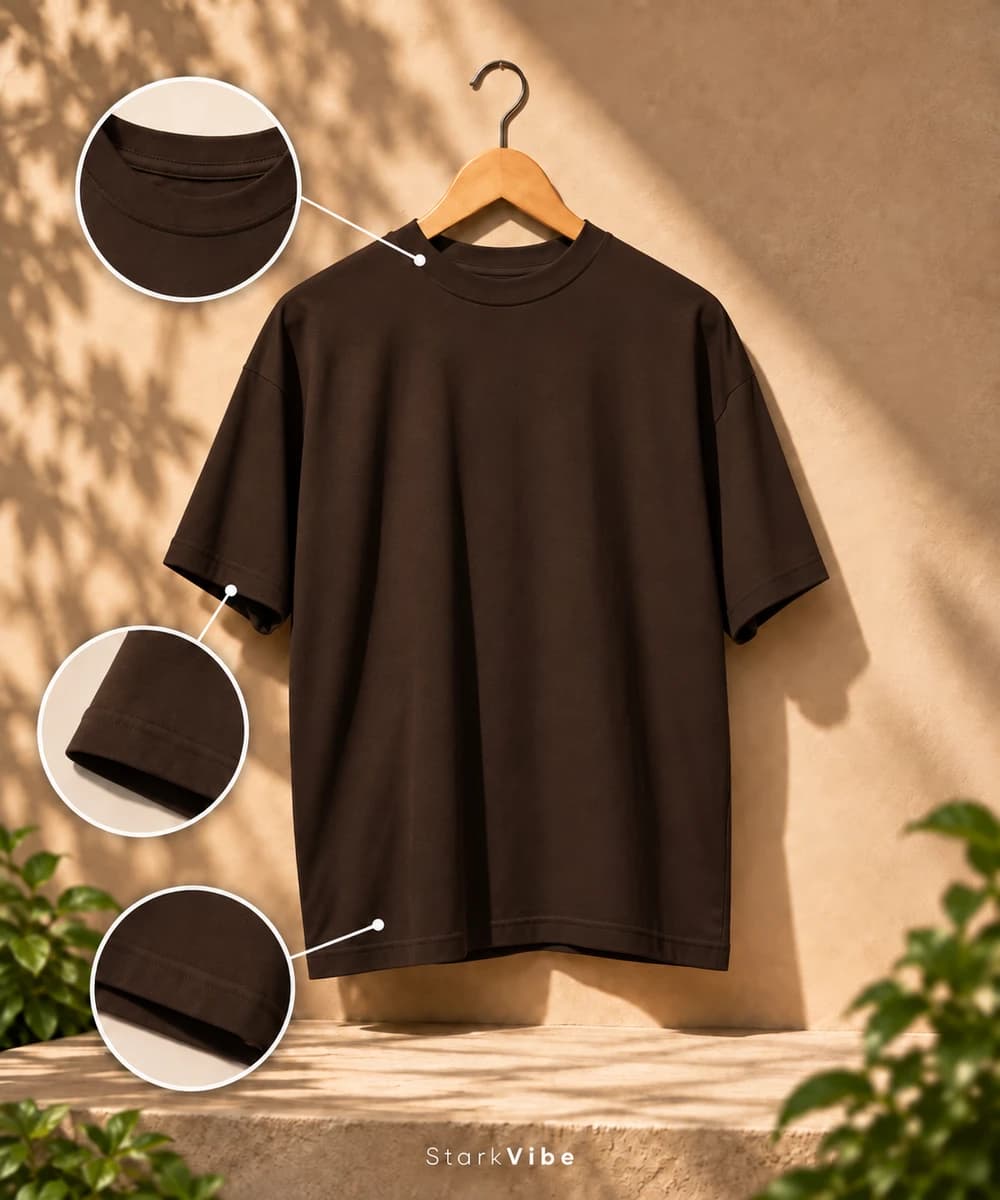 Oversized 220 GSM Tee, Brown