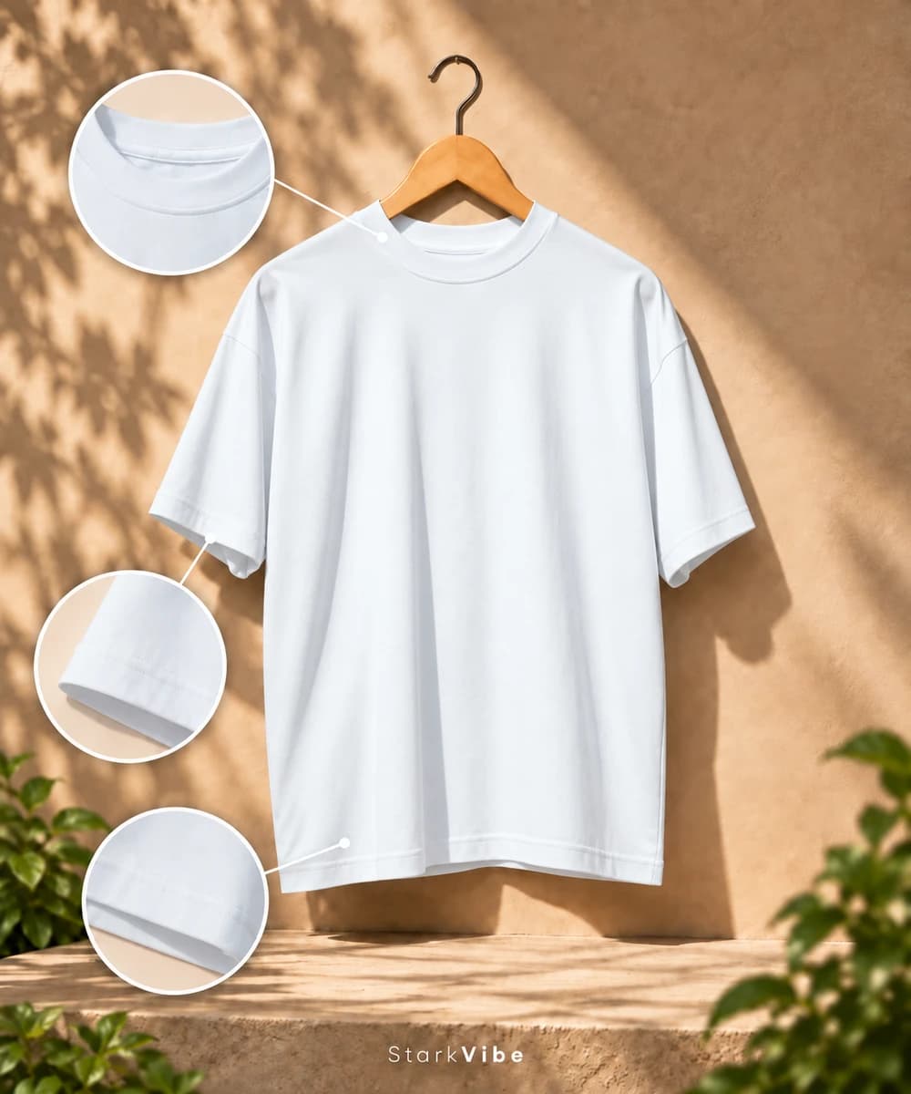 Oversized 220 GSM Tee, White